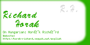 richard horak business card